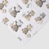 Cute Watercolor Teddy Bears with Balloons Tissuepapier (Detail)