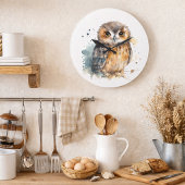 Cute Watercolor Uil Grote Klok