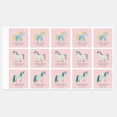 Cute Watercolor Unicorn Girl Name Labels (Vel)