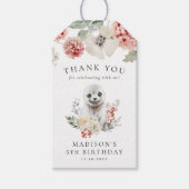 Cute Watercolor Verjaardagsfeestje met IJszeehond Cadeaulabel (Voorkant)