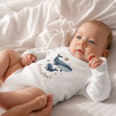 Cute Watercolor Walvis Moeder & Baby Aangepaste Na Romper