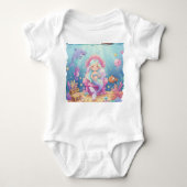 Cute Watercolor Zeemeermin Onder Zee Rompertje Romper (Voorkant)
