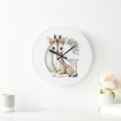 Cute watercolour baby animal alphabet Giraffe Grote Klok (Huis)