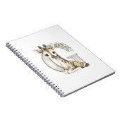 Cute watercolour baby animal alphabet Giraffe Notitieboek (Rechterzijde)