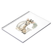 Cute watercolour baby animal alphabet Giraffe Notitieboek (Linkerzijde)