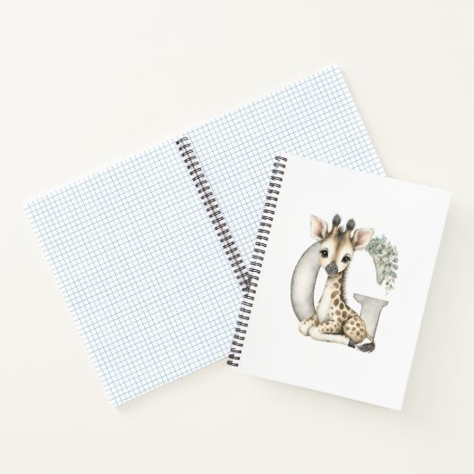 Cute watercolour baby animal alphabet Giraffe Notitieboek (Binnen)