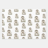 Cute watercolour baby animal alphabet Hedgehog Inpakpapier Vel (Voorkant 3)