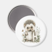 Cute watercolour baby animal alphabet Hedgehog Magneet (Voorkant / Achterkant)