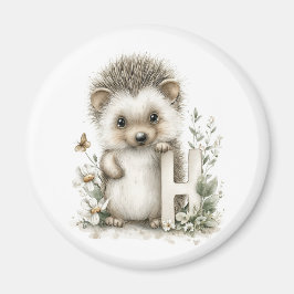 Cute watercolour baby animal alphabet Hedgehog Magneet