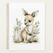 Cute watercolour baby animal alphabet Kangaroo Planner (Voorkant)