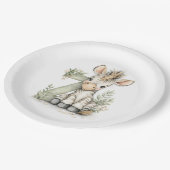 Cute watercolour baby animal alphabet Zebra Papieren Bordje (Gekanteld)