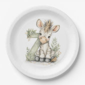 Cute watercolour baby animal alphabet Zebra Papieren Bordje (Voorkant)