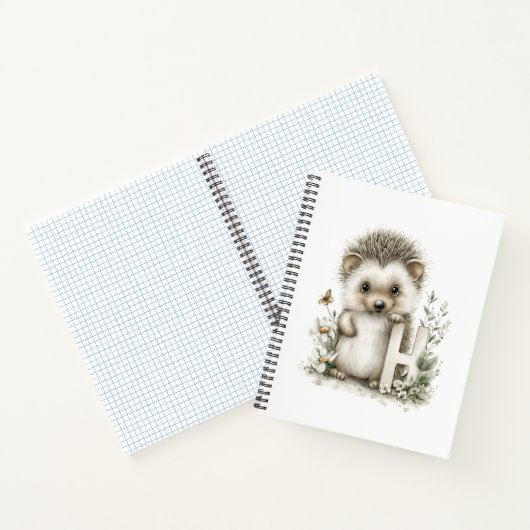 Cute Watercolour Baby Animals Alphabet Hedgehog Notitieboek (Binnen)