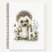 Cute Watercolour Baby Animals Alphabet Hedgehog Notitieboek (Voorkant)