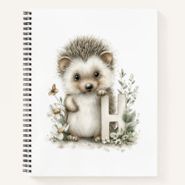Cute Watercolour Baby Animals Alphabet Hedgehog Notitieboek