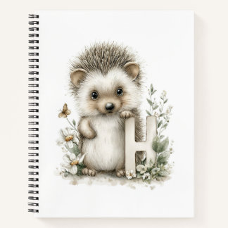 Cute Watercolour Baby Animals Alphabet Hedgehog Notitieboek