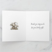 Cute Watercolour Baby Girl Elephants with Flowers  Bedankkaart (Binnen)