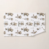 Cute Watercolour Ballerina Bear Design in tutus Bad Handdoek (Handdoek)