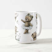 Cute Watercolour Ballerina Bear Design in tutus Koffiemok (Voorkant rechts)