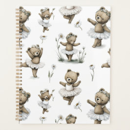 Cute Watercolour Ballerina Bear Design in tutus Planner