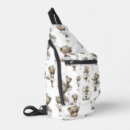 Cute Watercolour Ballerina Bear Design in tutus Sling Bag