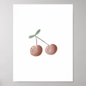 Cute Watercolour Cherry Fruit Nursery Poster (Voorkant)