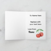 Cute Watercolour Cherry Valentine Card Anniversary Kaart (Binnen)