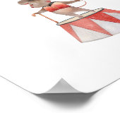 Cute Watercolour Circus Mouse Nursery Poster (Hoek)