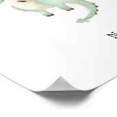 Cute Watercolour Dinosaur Name Poster (Hoek)