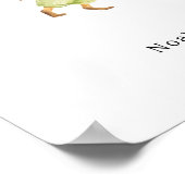 Cute Watercolour Fox With Balloons Name Poster (Hoek)