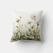 Cute watercolour of wild flowers and grasses kussen (Achterkant)