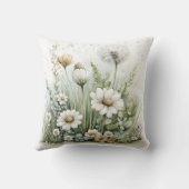 Cute watercolour of wild flowers and grasses  kussen (Achterkant)