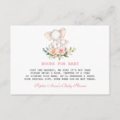 Cute Watercolour Olifant Bloemen Baby Shower Informatiekaartje (Voorkant)