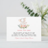 Cute Watercolour Olifant Bloemen Baby Shower Informatiekaartje (Staand voorkant)