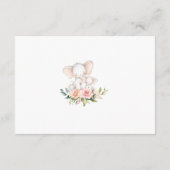 Cute Watercolour Olifant Bloemen Baby Shower Informatiekaartje (Achterkant)