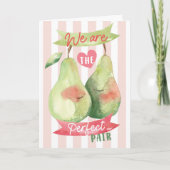 Cute Watercolour Pair Pear Valentine Anniversary Kaart (Voorkant)