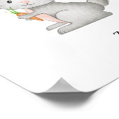 Cute Watercolour Rabbit With A Carrot Name Poster (Hoek)