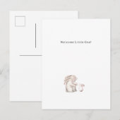Cute Watercolour Rabbits Welcome New Baby Card Briefkaart (Voorkant / Achterkant)
