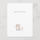 Cute Watercolour Rabbits Welcome New Baby Card Briefkaart (Voorkant)