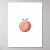 Cute Watercolour Red Apple Fruit Nursery Poster (Voorkant)