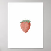 Cute Watercolour Strawberry Fruit Nursery Poster (Voorkant)