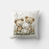 Cute Watercolour Teddy Bear group Kussen (Voorkant)