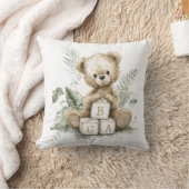 Cute Watercolour Teddy with wooden blocks Kussen (Deken)
