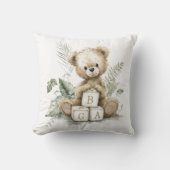 Cute Watercolour Teddy with wooden blocks Kussen (Voorkant)