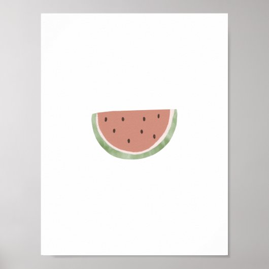 Cute Watercolour Watermelon Fruit Nursery Poster (Voorkant)