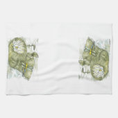 Cute Waterjuffer & Waterlelieblad Keukenhanddoek (Horizontaal)