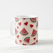 Cute Watermelon and Hearts Pattern Coffee Mug - Sw Koffiemok (Voorkant links)