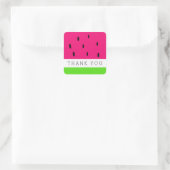 Cute Watermelon Bedankt Vierkante Sticker (Tas)