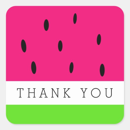 Cute Watermelon Bedankt Vierkante Sticker (Voorkant)
