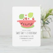 Cute Watermelon Birthday Fruit Salad Kaart (Staand voorkant)